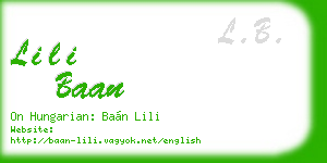 lili baan business card